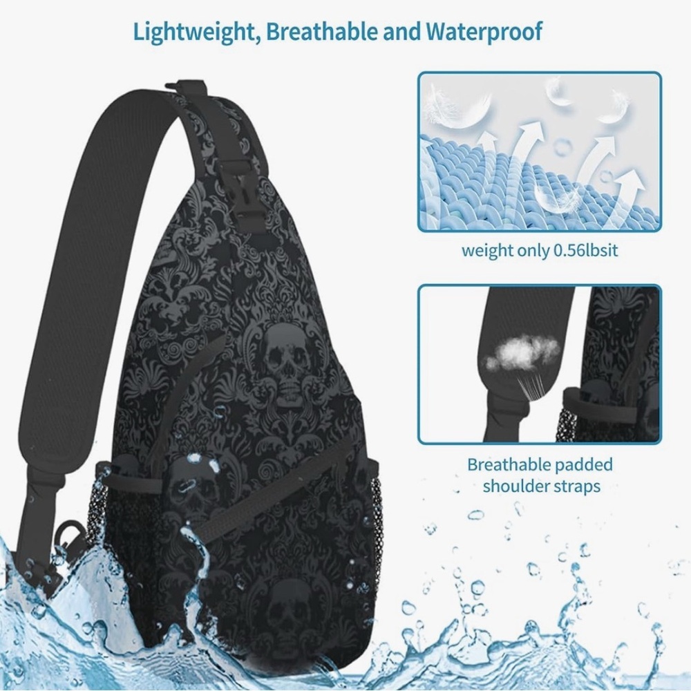 Skull All Over Print Slingbag​ - Picture 2 of 6